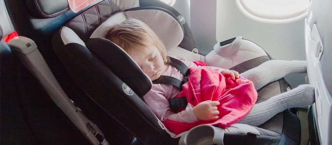 Child safety outlet seat airplane